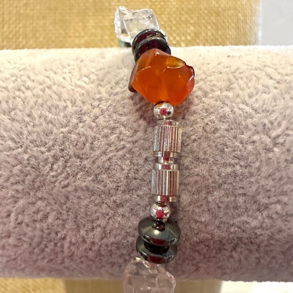 Multi-Color Genuine Gemstone Necklace & Bracelet Set, convertible - Picture 8 of 14